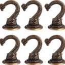 Hotop 6 Pcs Swag Ceiling Hooks Heavy Duty Swag Hooks Vintage Style Ceiling Hook for Hanging Plants Indoor Outdoor Decor Kitchen Flower Baskets Wind Chimes and Lights(Large,Bronze)