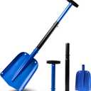 EcoNour 32" Multipurpose Snow Shovel for Car Driveway | Lightweight Aluminum Shovel for Snow, Sand, and Garden Use | Heavy-Duty, Foldable 3-Piece Shovel for Car, Home, and Outdoors (Blue)