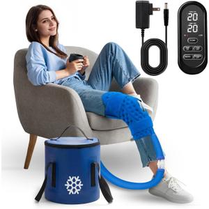Cold Therapy Machine, Ice Machine for Knee Care After-Surgery, Knee Replacement Recovery Equipment Aids Pack, Cryotherapy System w/Compression Wrap Pad for Ankle, Foot, ACL Relief