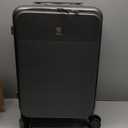 Hanke Top Opening Carry On Luggage, 20 Inch Zipperless Aluminum Frame Wide Handle Luggage, All-PC Hard Shell Trunk Suitcase with Spinner Wheels, TSA Airline Approved (Graphite Grey, 40L)