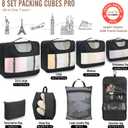 Veken 10 Set/8 Set Packing Cubes for Travel Essentials, Suitcase Organizer Bags in 4 Sizes, Carry-On Luggage Accessories with Laundry & Toiletry Bag, Airplane Must-Have, Road Trip & Camp Gifts for Men (01 Black)