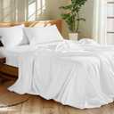 Shilucheng 100% Egyptian Cotton King Size Sheets Set - 1200 Thread CountLuxury Cotton Bed SheetsBreathable & Cooling Bedding and Pillow Cases, 16 Inch Deep Pocket - 4 Piece (White, King)