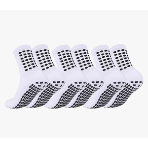 3 Pairs Kids Grip Soccer Socks Cushioned Non Slip Football Athletic Sports Socks for Boys Girls