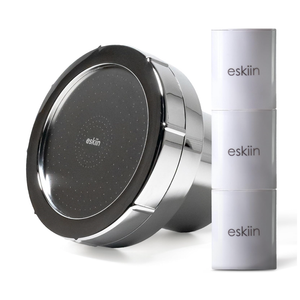 Eskiin Chrome Showerhead + 3 Filters (Year Supply) Best Shower Head With Filters For Healthy Hair & Skin - High Pressure Water Softener For Hard Water - Reduce Dandruff, Protect Colored Hair