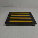 Adjustable Height Aluminum RV Step, Stable Foldable Platform Step Stool, Supports Up to 1,000 lb, Non-Slip Rubber Feet and Platform Mat, Easy to Carry (Black)