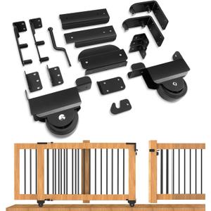 SDSNTE Sliding Gate KitHeavy Duty Sliding Gate Hardware for Smooth, Secure Gate Operation & Easy Installation, Black