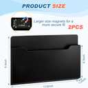 Feifeiya 2 Pcs Magnetic File Folder Wall Hanging Holder Large Pocket Paper Magazine Mail Organizer for Refrigerator Classroom Locker Whiteboard(Horizontal,Black Color,13.8 x 8.3 Inches)