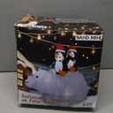 SAND MINE 6.5 Foot Tall Christmas Inflatable Penguins on Polar Bear, LED Lights Outdoor Indoor Holiday Decorations, Christmas Blow up Lawn Inflatables for Christmas Home Yard Decoration