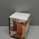 HAUSSY Orange Throw Pillow Covers 22x22 Inch Set of 2, Soft Corduroy Solid Striped,Square Decorative Cushion Case,Winter Home Decorations for Couch,Bed