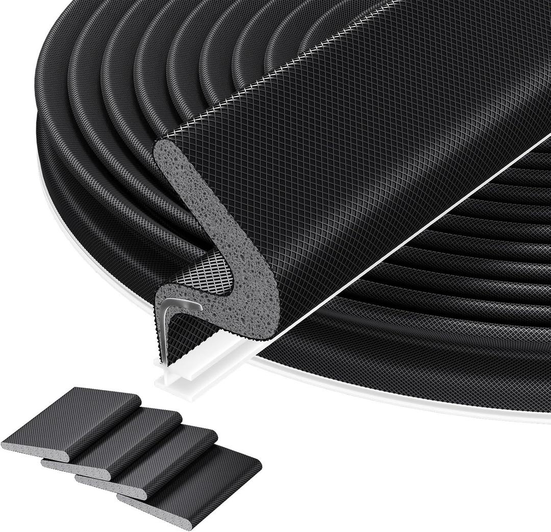 40FT Kerf Door Weather Stripping Door Seal Strip for Door Frame Soundproofing Exterior Door Insulation Strip (with 4 Door Corner Seals)