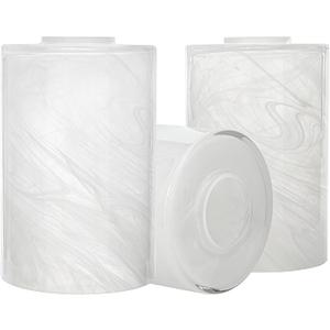 3 Pack White Alabaster Glass Replacement Globe & Shade for Light Fixtures, 4"W x 6"H, Soft Light Cylinder Glass Lamp Cover for Chandelier Pendant Wall Sconces, 1-5/8 inch Fitter (Alabaster White)