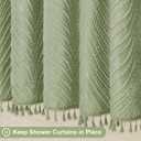 Sage Boho Shower Curtain, Farmhouse Tufted Striped Leaf Textured Shower Curtain with 12 Hooks, Modern Minimalist Hotel Style Decor for Bathroom, Waterproof & Washable, 72 x 72