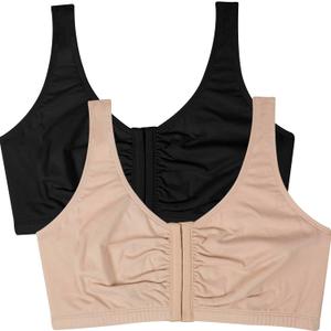Fruit of the Loom Women's Multi-Pack Front Closure Cotton Bra (38)