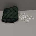 Dynamene Boho Farmhouse Shower Curtain, Dark Green Fabric Tufted Chevron Striped Textured Tassel BathroomShower Curtains, Water Repellent, Minimalist Ruffled Cloth Shower Curtain Set,12 Hook, 72x72