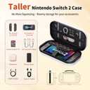 Carrying Case Compatible with Nintendo Switch 2 2025, Portable Travel Storage Case with Taller Design for Larger Capacity, Protective Hard Shell with 10 Game Card Slots, Carry Hand Bag Pouch, White