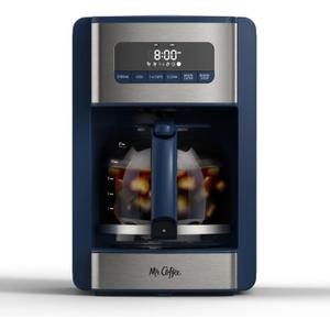 Mr. Coffee® 12 Cup Coffee Maker, Programmable Coffee Maker with Strong Brew and Iced Coffee Brew Settings, Small Batch Setting for 1 to 4 Cups, Abyss Blue
