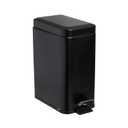 SIMPLEMADE Rectangle Step Trash Can - 5 Liter / 1.3 Gallon - Small with Lid, Stainless Steel for Bathroom | Office | Garbage | Metal Wastebasket (Black)