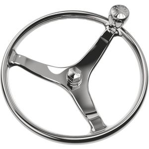 Lewmar Power Grip Boat Steering Wheel with 1/2" Welded Nut - 15.5" Diameter, Weather-Resistant Stainless Steel, Professional Knob with Ergonomic Finger Grips
