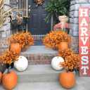 12 Bundles Artificial Fall Flowers for Outdoors Fake Plants UV Resistant Plastic Plants Shrubs Bushes for Home Fall Front Door Porch Garden Autumn Decor (Fall Red)