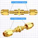Peryiter 12 Pcs Solid Brass Air Hose Repair Fittings for NPT Replacement Reusable Hose Splicer Air Tube Connectors Repair Kit with Ptfe Tape Brass Connect Adapter (1/4npt-1/4 Inch)