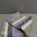 Buganda Microfiber Striped Bathroom Rugs Bath Mat, Extra Thick, Soft and Shaggy, Absorbent, Machine Washable, Bath Rugs for Bathroom, Tub and Shower, 30x20 Inches, Purple-Grey