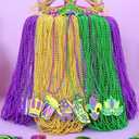 Mega-L 126Pcs Necklaces Accessories for Mardi Gras Beads Purple Green Gold 31.5" Holiday Carnival Beads Bulk for Mardi Gras Parade Throws Pirate Wedding Birthday Party Decor Supplies Favors