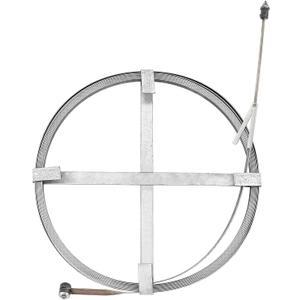 Blulu Flat Sewer Rod 3/4" x 50' Adjustable Grip Handle Plumbing Snake Gray Drain Augers for Dredge Sewers Wells and Various Outdoor Pipes