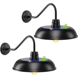 16" Extra Large Solar Barn Light for Outside, Dusk to Dawn Outdoor Lighting