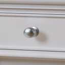 homdiy 10 Pack Solid Brushed Nickel Cabinet Knobs 1-5/16 inch Oval Drawer Knobs Silver Kitchen Cabinet Handles for Cupboard Dresser