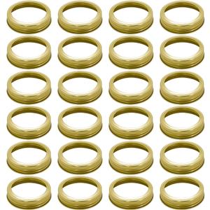 24Pcs Gold 70mm 2.76" Regular Mouth Mason Jar Canning Bands,Silver Reusable Replacement Metal Rings, Practical Screw Jar Bands Leak Proof Tinplate Metal Bands Rings (24)