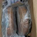 VASAGLE EKHO Collection - Swivel Bar Stools Set of 2, Counter Height Backless Bar Stools, Synthetic Leather with Stitching, Mid-Century Modern, 25.6-Inch Tall Kitchen Barstools for Home, Caramel Brown