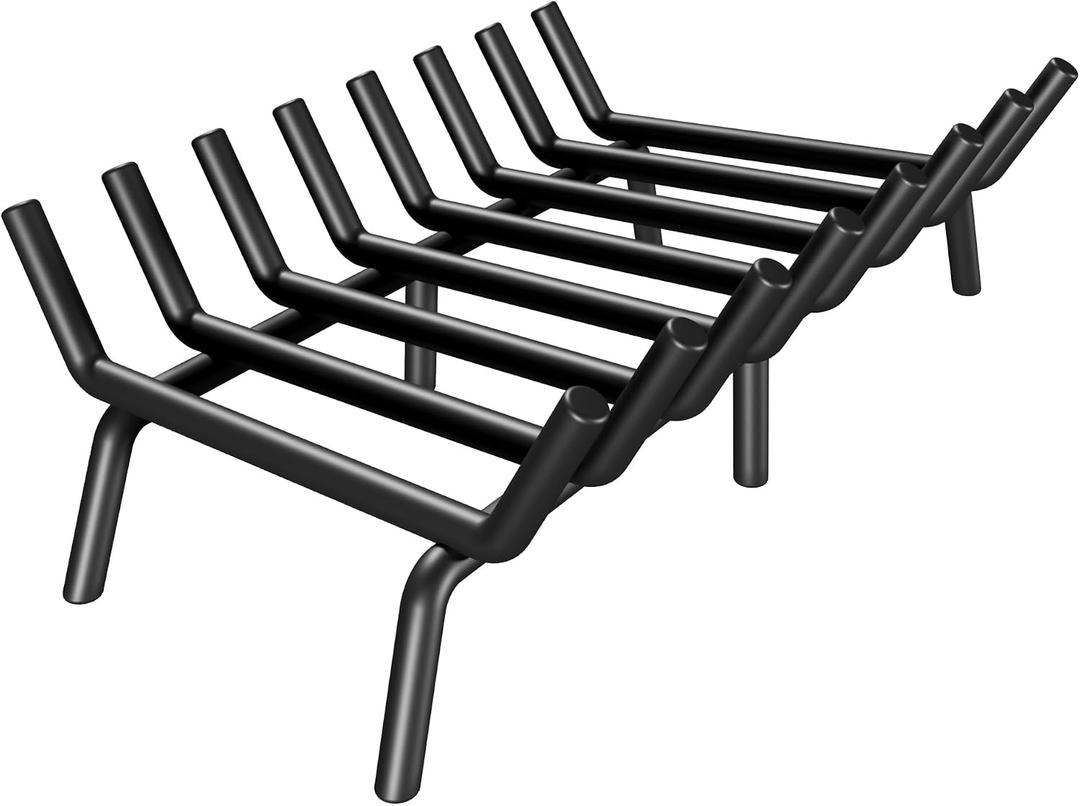 SUZLON Fireplace Grate 30 inch 8 Bar Fireplace Log Grate Heavy Duty Solid Steel Indoor Chimney Hearth with 6 Enhanced Stability Legs Kindling Tools Pit Wood Stove Firewood Burning Rack Holder