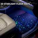 Luxury Starlight LED Car Floor Mats, 4pcs Starry Star Light Floor Mats Washable Fiber Optic Lights APP/Remote Control Music Mode Sound Activated Interior Lights for Cars, SUVs, Trucks