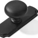 khtumeware 10 Pack 1-1/4 inch Backplate for Cabinet Knobs Matte Black Drawer Knobs Cabinet Hardware Vintage Aged with Backplate