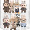 Acrylic Display Case - 2 Layers Transparent Doll Display Box Oversized with Magnetic Lid and Removable Partitions for Storing Dolls, Models and Cosmetics