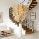 55inch 15pcs Tall Pampas Grass for Floor Vase-Dried Pampas Grass Decor Tall Brown Large Pompas Grass Floral-Long Fluffy Pompas Grass for Living Room,Farmhouse,Entryway,Wedding and Boho Home Decor
