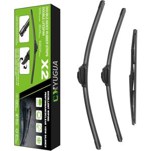 Wiper Blade Replacement for RX450h 2010-2015, RX350 2010-2015, Windshield Wiper Blades 26"+22" With Rear Wiper 16" (Set of 3) U/J HOOK, Double Sided Rubber Strips and Longer Life
