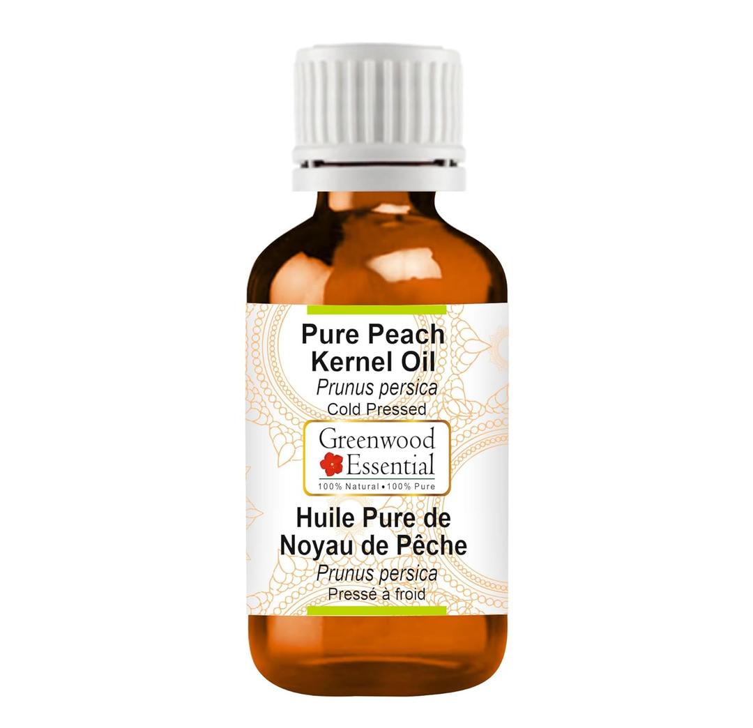 Pure Peach Kernel Oil (Prunus persica) Natural Therapeutic Grade Cold Pressed for Personal Care 30ml (1 oz)