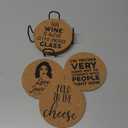 Funny Drink Coasters for SC Fans, 6 Pcs Coffee Coasters with Metal Holder, Fold in The Cheese TV Show Coasters, Cute Birthday Housewarming Gifts for Women Men Coworkers