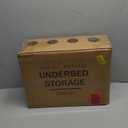 Under Bed Storage Containers With Wheels - 2 Pcs Bamboo Wood Rolling Underbed Shoe Storage Bins With Dust Bags for Clothes Blankets, Duvet Covers Snacks Toys (White)