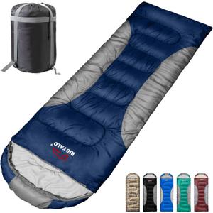 0 Degree Winter Sleeping Bags for Adults Camping (450GSM) - Temp Range (5F32F) Portable Waterproof Compression Sack- Camping Sleeping Bags for Big and Tall in Env Hoodie: Backpacking Hiking 4 Season (NAVY)