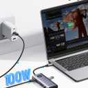 ORICO USB C Docking Station, 8-in-1 Laptop USB C Dock with 4K HDMI, VGA, Gigabit Ethernet, 3*USB 3.0 & 1*USB 2.0, 100W Power Delivery Compatible with MacBook, iPad, Steam Deck or Other Type C Devices (Grey)