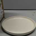 Amazon Basics Glazed Stoneware Appetizer Plates, Ceramic 4-Piece Set, Microwave and Dishwasher-Safe, 6.7 in., Ivory