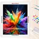 TAOPAOLAB Bright Rainbow Paint by Numbers Kit for Adults - DIY Rainbow Color Explosion on Dark Background Painting on Canvas 16x20 Inches, Acrylic Paint Set, Suitable for Beginners,Art for Decoration
