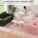 MAXYOYO Convertible Sofa Bed, 2 in 1 Folding Couch Bed for Small Space, Pull Out Loveseat Sofa Couch with Large Back Pillow, Plush Fabric Lounge Couch for Living Room, Apartment, Dark Green