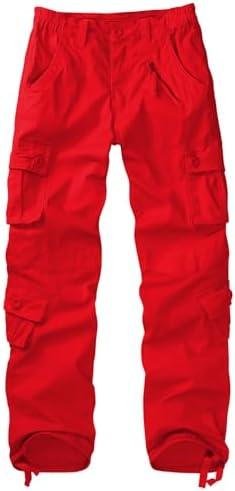 Sobrisah Women Mid-Rise Cargo Pants Heavy Cotton Casual Pants 8 Pockets Regular Fit/Plus Size  22 Military Work Trousers