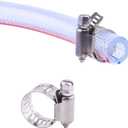 Soft Braided PVC Tubing - 3/8" x 5/8" OD High Pressure Clear Flexible PVC Tube Reinforced Vinyl Hose for Water, Oil with 2pcs Hose Clamps (10Ft)