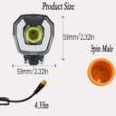 Electric Bike Headlight for Night Riding 3 Pins Male Connector LED Front Light 24V 36V 48V 52V Waterproof Ultra Bright Bike Safety Light for EBike Mounting on Front Fork