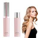 Travel Round Brush for Blow Drying, Mini Curly Hair Styling Brush for Thick & Thin Hair, Curling, Straightening, Wet & Dry - Travel Size(COLOR:pink)