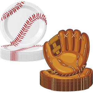 60Pcs Baseball Party Plates,Baseball Party Supplies,7 Inch Round Baseball Themed Dinner Dessert Plates for Cake,Salad,Fruit Pizza丨Kids Birthday Baseball Fan Sports Event&Game Day Decorations